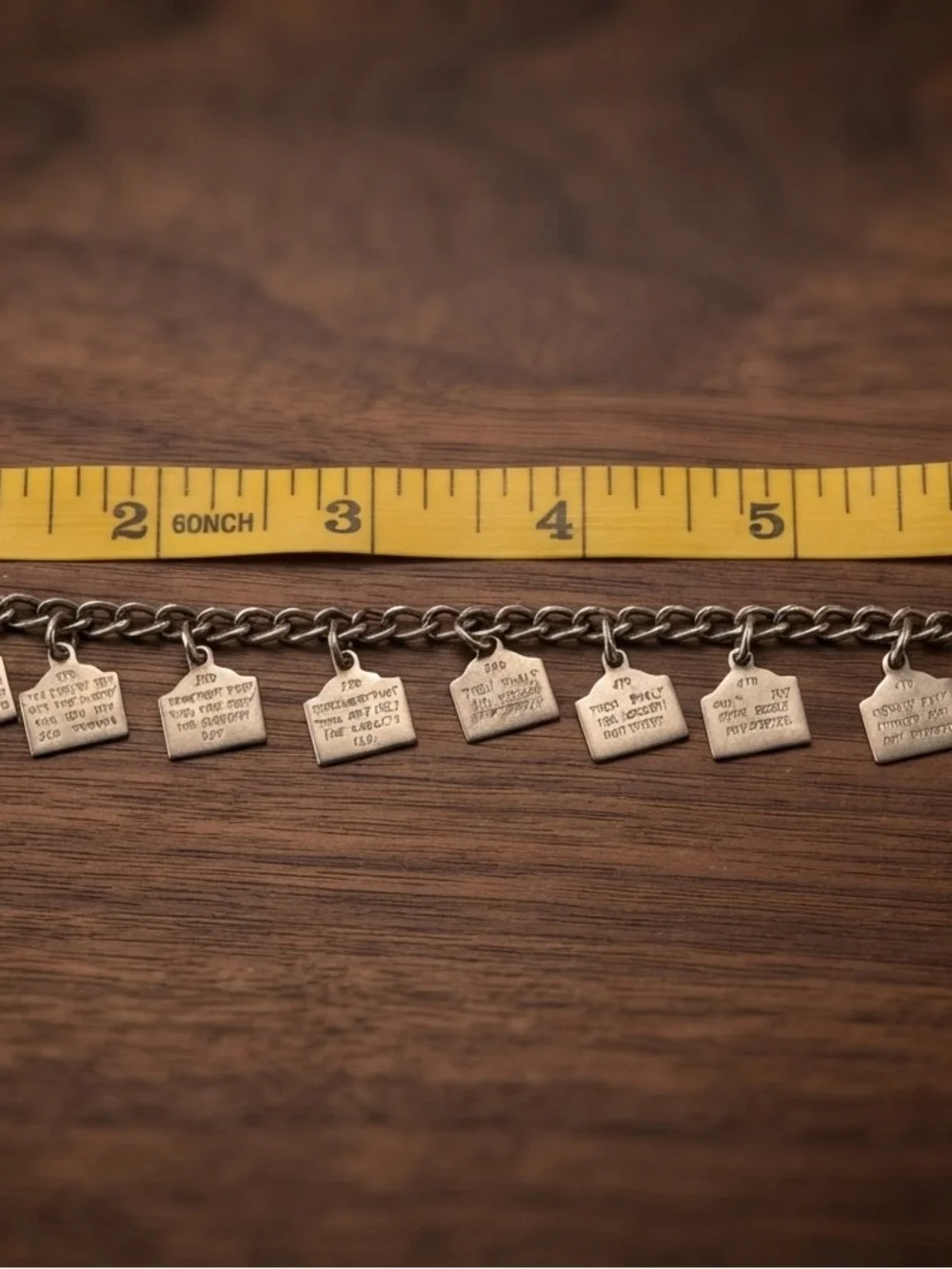 Silver Charm Bracelet with House Tag Charms